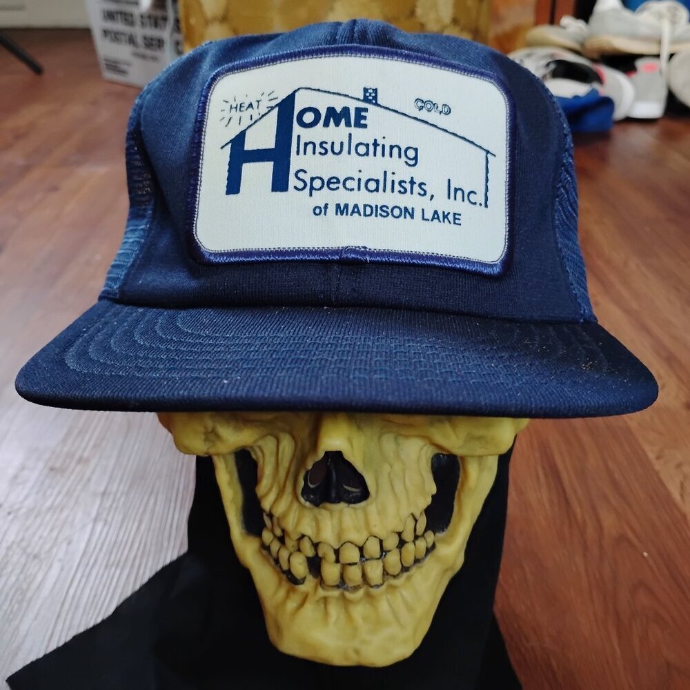 Deadstock Vintage Home Insulating Specialists Patch Snap Trucker Hat Cap